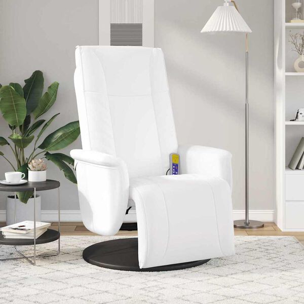 vidaXL Massage Recliner Chair White 71 x 90 x 105 cm Faux Leather