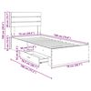 vidaXL Bed Frame Grey Sonoma and Silver 75 x 190 cm Engineered Wood