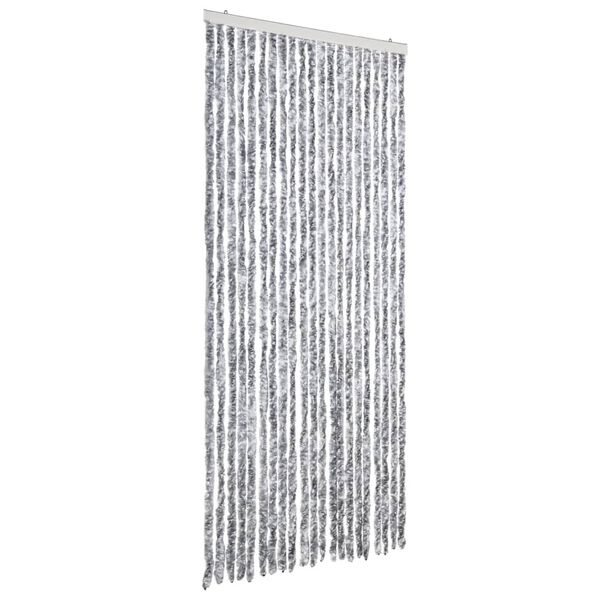 vidaXL Insect Curtain White and Grey 90x200 cm Chenille