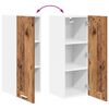 vidaXL Hanging Cabinet 2 pcs Old Wood and White 30 x 31 x 80 cm