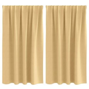 vidaXL Blackout Curtains with Rings 2 pcs Beige 140 x 140 cm Polyester