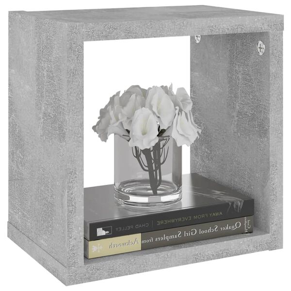 vidaXL Wall Cube Shelves 4 pcs Concrete Grey 22x15x22 cm