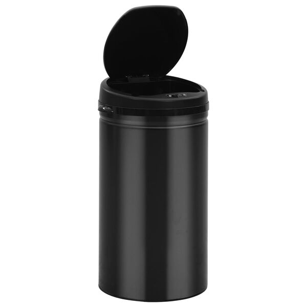 vidaXL Automatic Sensor Dustbin 50 L Carbon Steel Black