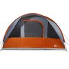 vidaXL Family Tent Tunnel 7-Person Grey and Orange Waterproof
