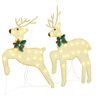 vidaXL LED Reindeers 6 pcs Gold Fabric
