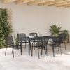 vidaXL Garden Dining Set 7 pcs Anthracite Powder-coated Steel