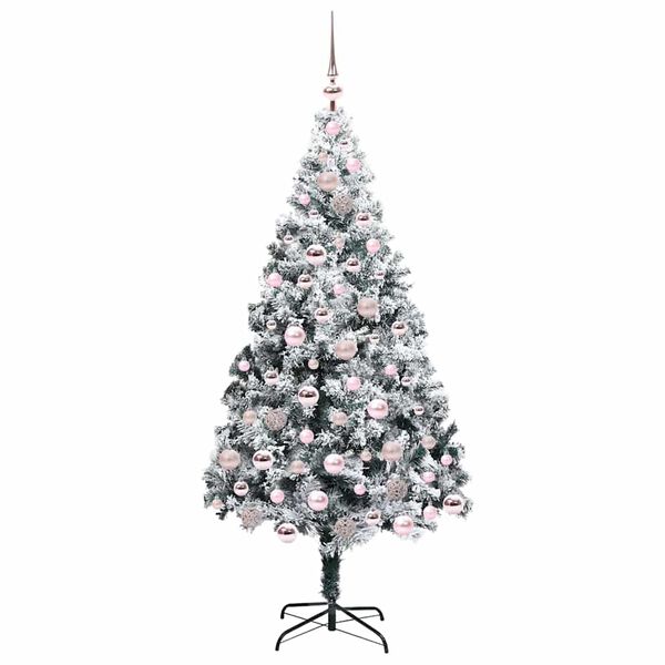 vidaXL Artificial Christmas Tree with 300 LEDs with Stand Green 180 cm