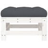 vidaXL Garden Footstools with Cushions 2pcs White Solid Wood Pine