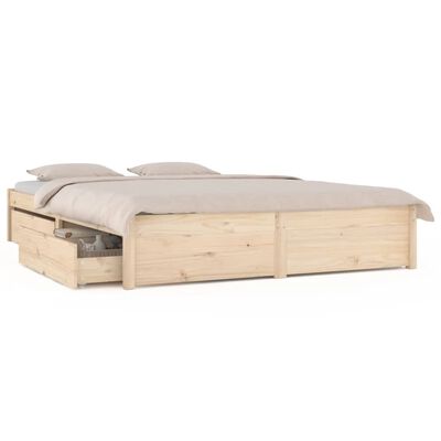 vidaXL Bed Frame with Drawers 140x190 cm