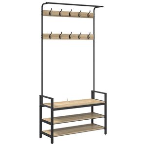 vidaXL Coat Rack Other Sonoma oak 95 x 34 x 184 cm Engineered wood