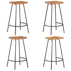 vidaXL Bar Stools 4 pcs Solid Acacia Wood
