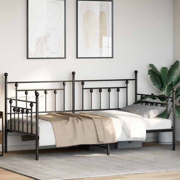 vidaXL Daybed Frame Black 100 x 190 cm Steel