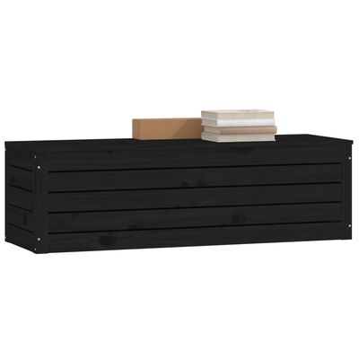 vidaXL Storage Box Black 109x36.5x33 cm Solid Wood Pine