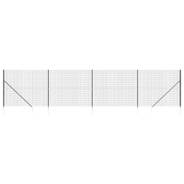 vidaXL Wire Mesh Fence with Spike Anchors Anthracite 1.4x10 m