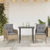 vidaXL 5 Piece Garden Dining Set with Cushions Beige Poly Rattan