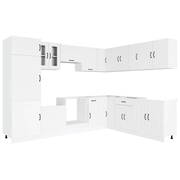 vidaXL 14 Piece Kitchen Cabinet Set Kalmar White Engineered Wood