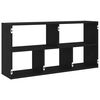 vidaXL Wall Shelf Black Oak 100x25x50 cm Engineered Wood