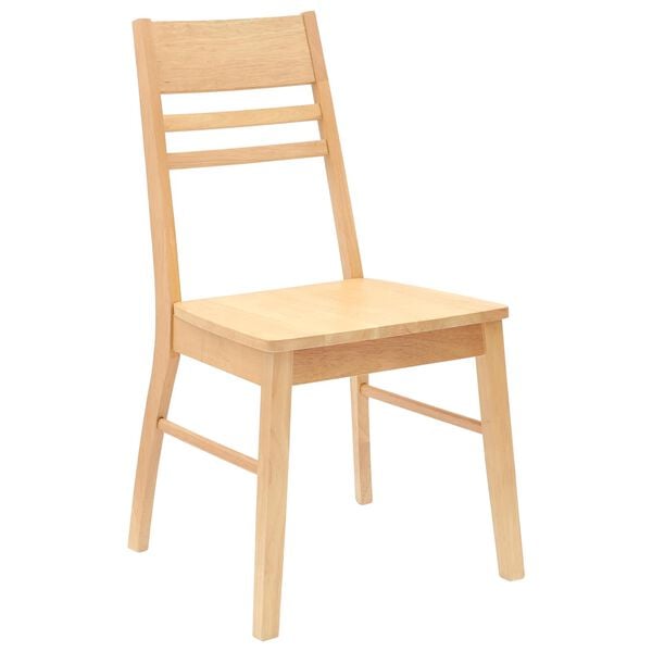 vidaXL Dining Chairs 2 pcs Natural 43 x 54 x 89 cm Solid Rubber Wood