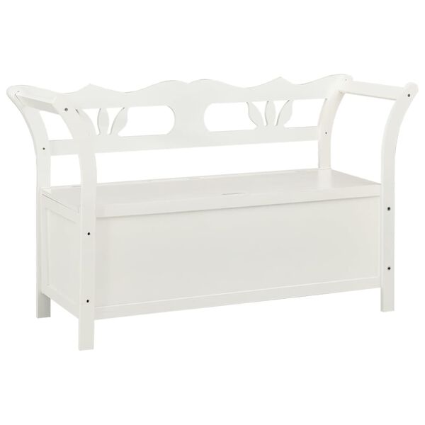 vidaXL Bench White 107x45x75.5 cm Solid Wood Fir