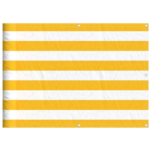 vidaXL Balcony Screen Yellow and White Stripe 75x800 cm