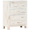 vidaXL Drawer Cabinet White 58x30x75 cm Solid Acacia Wood