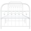 vidaXL Metal Bed Frame without Mattress with Footboard White 80x200cm