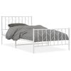 vidaXL Metal Bed Frame without Mattress with Footboard&nbsp;White 107x203cm