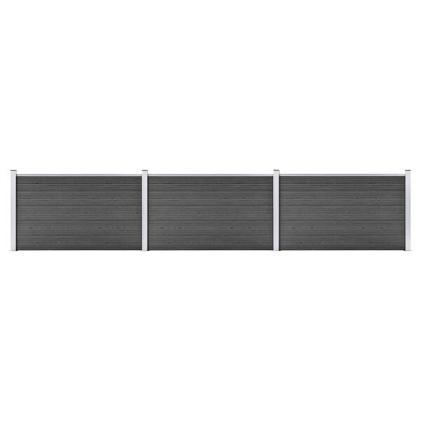 vidaXL Fence Panel Set WPC 526x105 cm Black