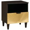 vidaXL Bedside Cabinet with Drawer Black and Gold 40 x 33 x 46 cm