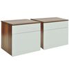 vidaXL Nightstand 2 pcs with One-Drawer Brown/White