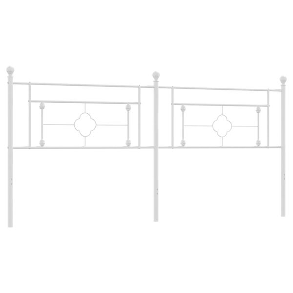 vidaXL Metal Replace Headboard White 193 cm