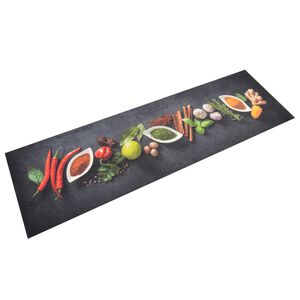 vidaXL Kitchen Rug | Multicolour | Velvet (100% polyamide) | 45x150 cm