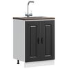vidaXL Sink Base Cabinet Kalmar Black 60x46x81.5 cm Engineered Wood