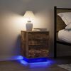 vidaXL Bedside Cabinet with LED Lights&nbsp;Smoked Oak 38x34x50 cm