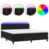 vidaXL Box Spring Bed with Mattress&LED Black 160x200cm Velvet