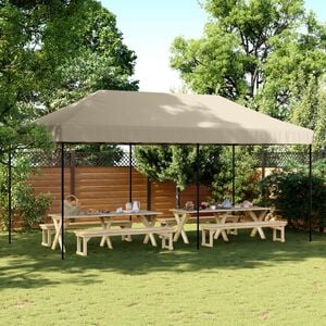 vidaXL Foldable Party Tent Pop-Up Taupe 580x292x315 cm