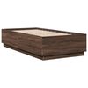 vidaXL Bed Frame with LED without Mattress Brown Oak 75x190 cm Small Single