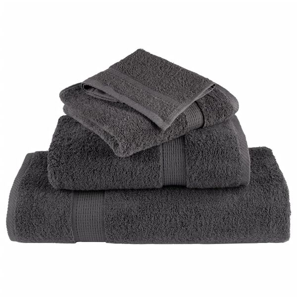 vidaXL Premium Sauna Towels "SOLUND" 4 pcs Anthracite 80x200 cm 600 gsm