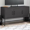 vidaXL TV Cabinet Black 100.5x39x60.5 cm Steel