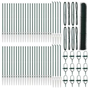 vidaXL Hexagonal Fence with Post 100 x 1.2 m PVC-Coated Steel Green