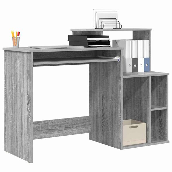 vidaXL Desk Grey Sonoma 120.5 x 44 x 88.5 cm Engineered Wood