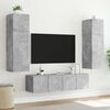 vidaXL TV Wall Cabinet with LED Lights Concrete Grey 60x35x31 cm
