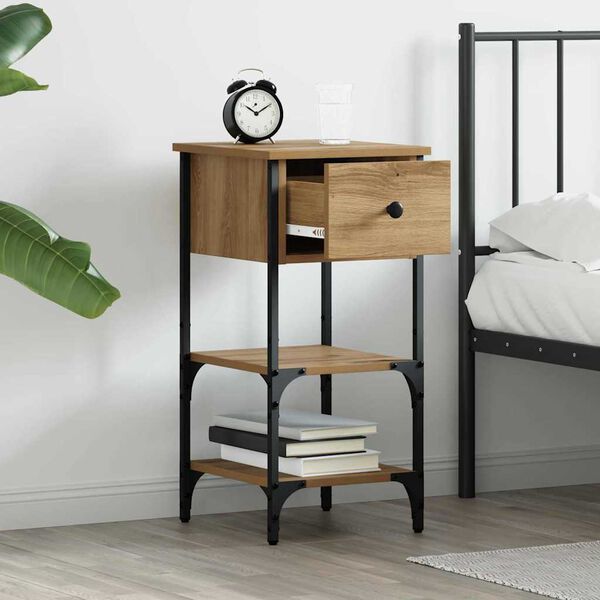 vidaXL Bedside Cabinet Brown 33.5 x 36 x 70 cm Solid Reclaim Wood