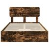 vidaXL Storage Bed with Drawer Smoked Oak 120 x 200 cm Engineered Wood