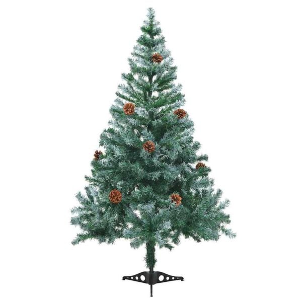 vidaXL Frosted Pre-lit Christmas Tree with Ball Set Pinecones 150 cm