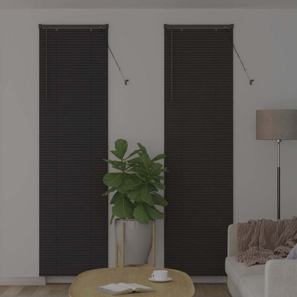 vidaXL Window Blind with Curtains Manual Dark grey Aluminium