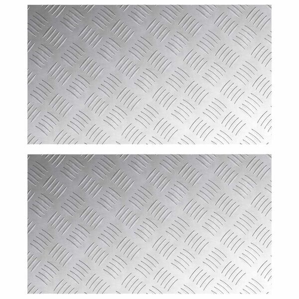 vidaXL Stair Tread Rectangular 2 pcs Silver 70 x 40 cm Aluminium