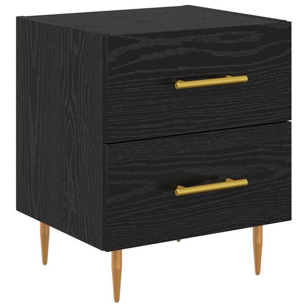 vidaXL Bedside Cabinet Black Oak 40 x 35 x 47.5 cm Engineered Wood