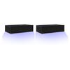 vidaXL TV Cabinets with LED Lights 2 pcs Black Oak 60x35x15.5 cm