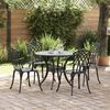 vidaXL Garden Dining Set 5 pcs Black Aluminium